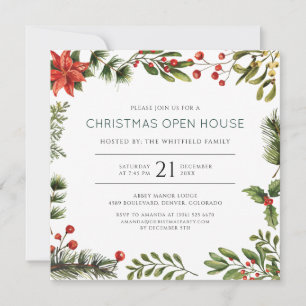 Invitation à la fête d'Open House de Noël