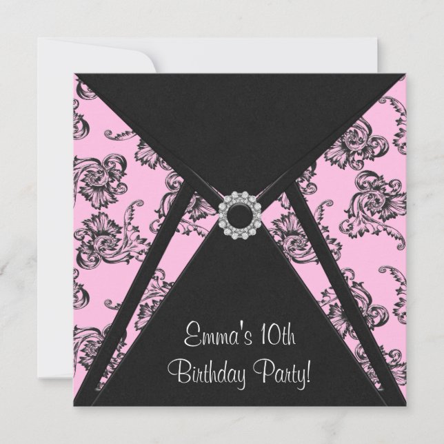 Invitation à la fête du 10e anniversaire des fille (Devant)