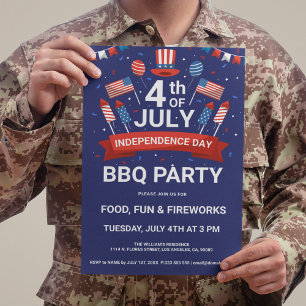 Invitation à la fête du 14 juillet avec feux d'art