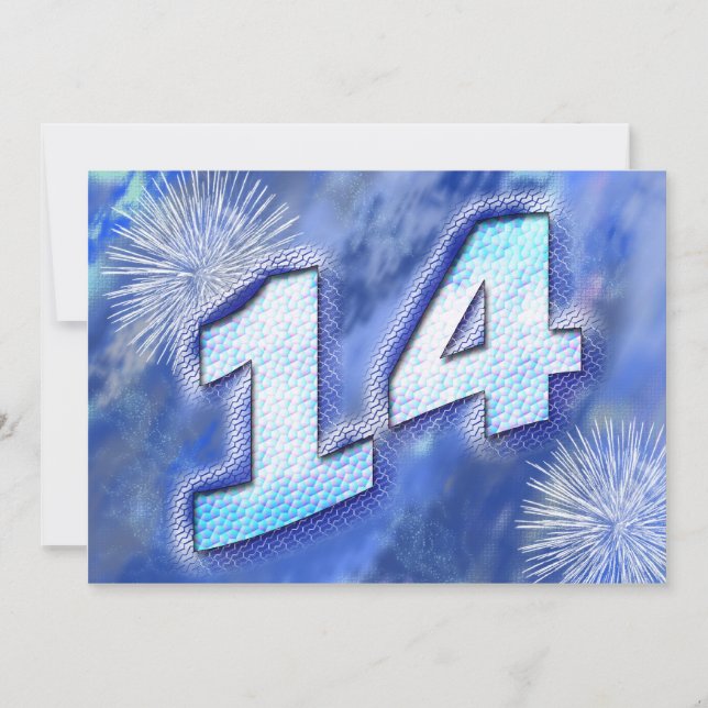 Invitation à la fête du 14e anniversaire (Devant)