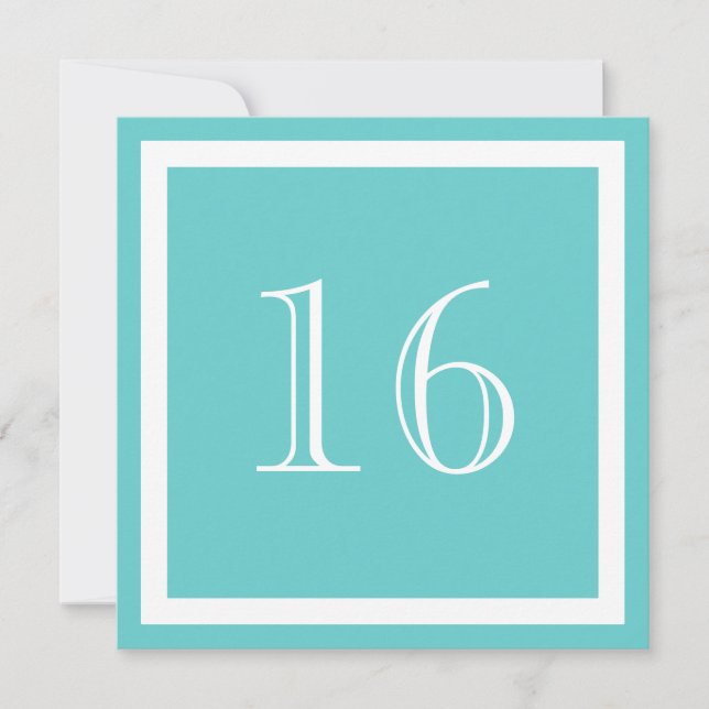 Invitation à la fête du 16e anniversaire - Aqua (Devant)