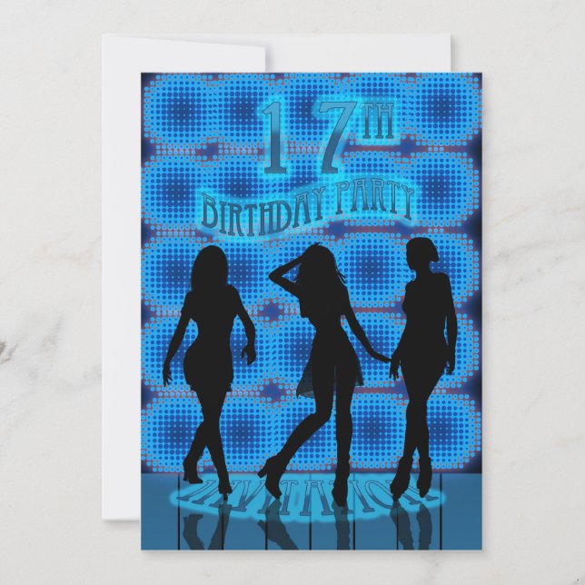 Invitation à la fête du 17e anniversaire, Blue Neo (Devant)
