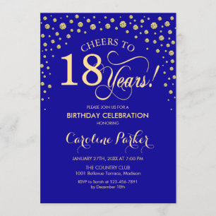 Invitation à la fête du 18e anniversaire - Gold Ro