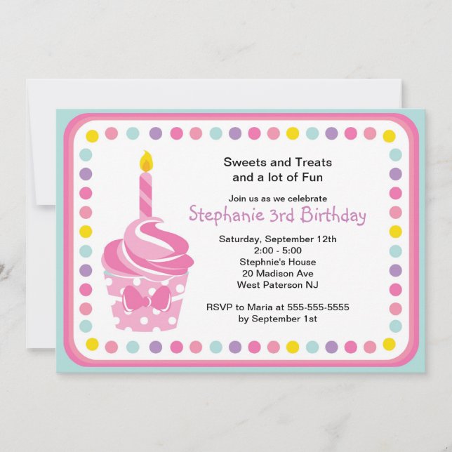 Invitation à la fête du 1er anniversaire des fille (Devant)