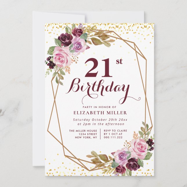 invitation à la fête du 21e anniversaire de florai (Devant)