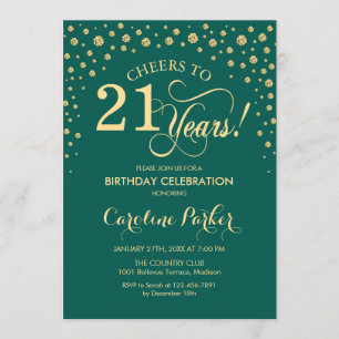 Invitation à la fête du 21e anniversaire - Gold Gr
