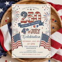 Invitation à la fête du 250e anniversaire de l'Amé
