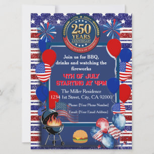 Invitation à la fête du 250e anniversaire de l'Amé