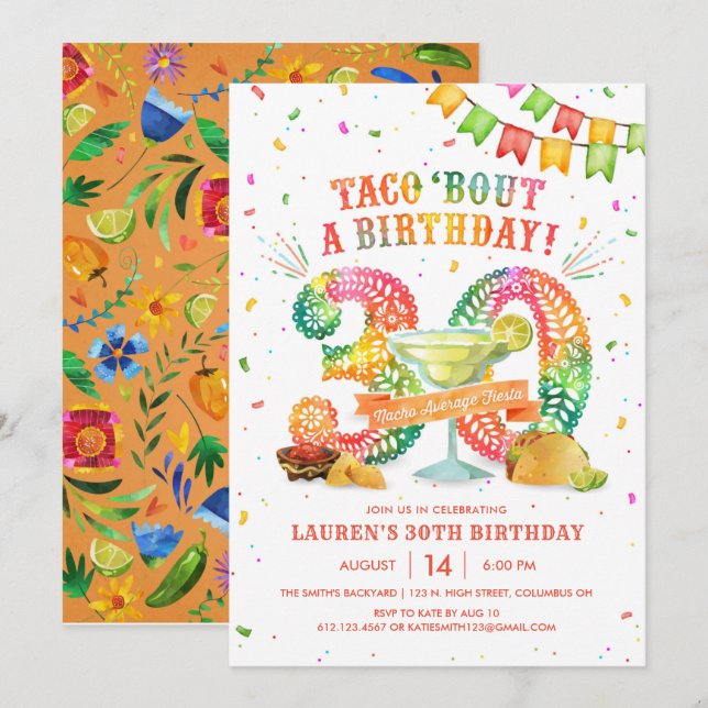 Invitation à la fête du 30e anniversaire (Devant / Derrière)