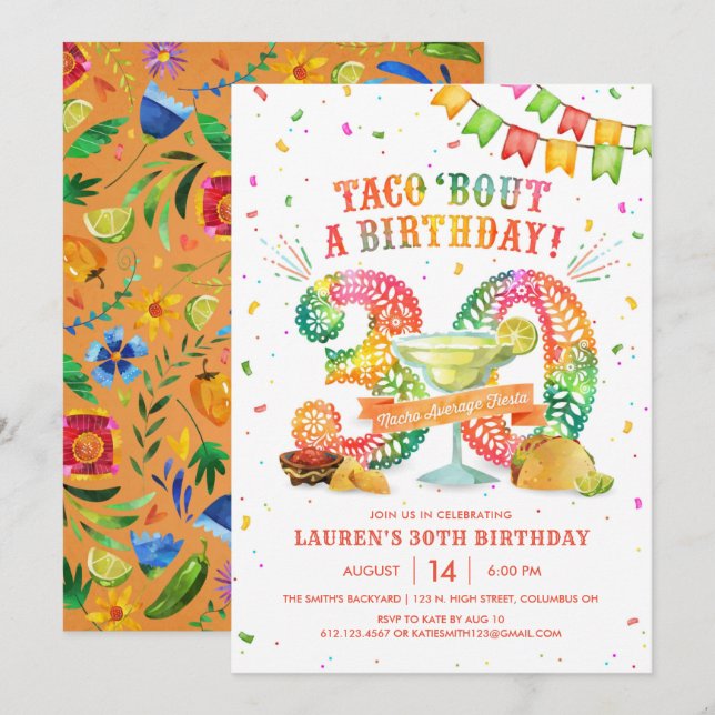Invitation à la fête du 30e anniversaire (Devant / Derrière)