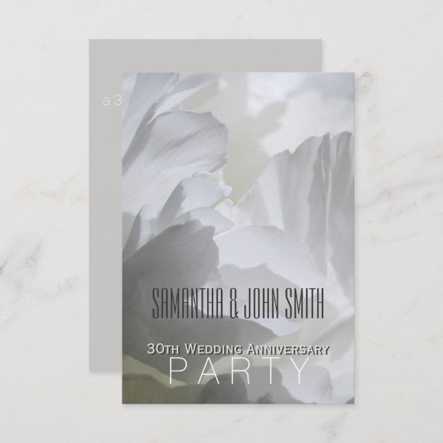 Invitation à la fête du 30e anniversaire de mariag (Devant / Derrière)