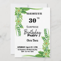 Invitation à la fête du 30e anniversaire surprise