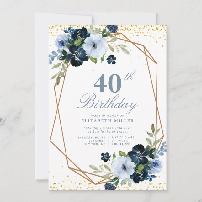 invitation à la fête du 40e anniversaire (Devant)