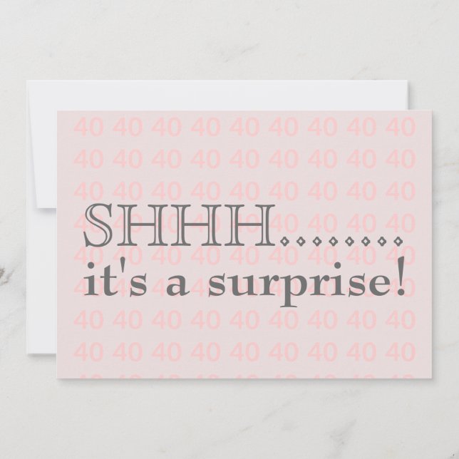 Invitation à la fête du 40e anniversaire Surprise (Dos)