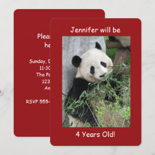 Invitation à la fête du 4e anniversaire, Pandas gé