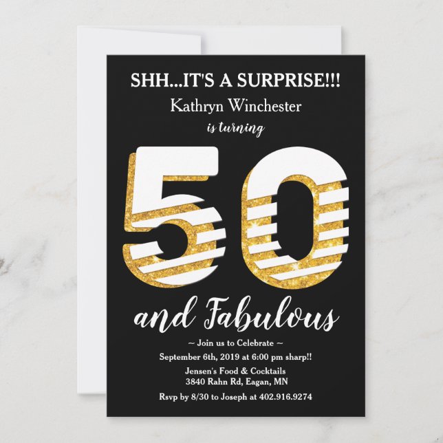 Invitation à la fête du 50e anniversaire (Devant)