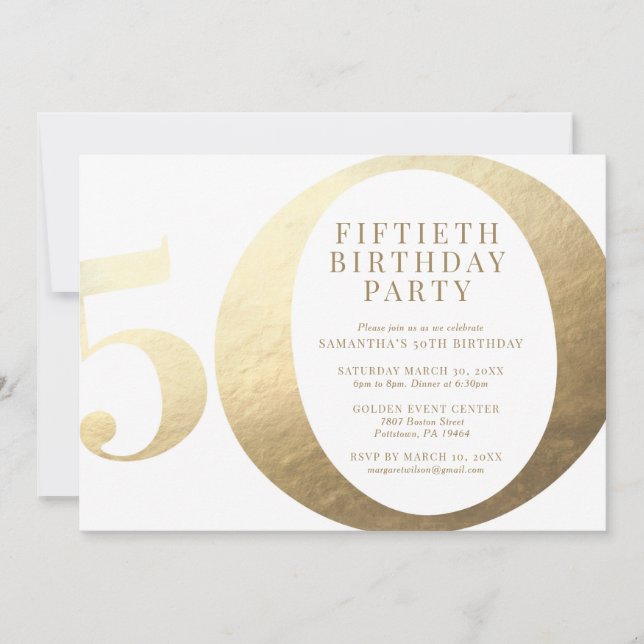 Invitation à la fête du 50e anniversaire (Devant)