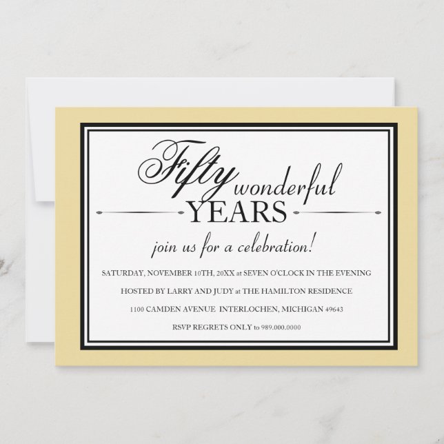 Invitation à la fête du 50e anniversaire (Devant)