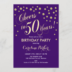 Invitation à la fête du 50e anniversaire - Gold Pu