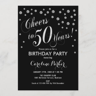 Invitation à la fête du 50e anniversaire - Noir d'