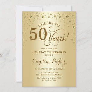 Invitation à la fête du 50e anniversaire - Or