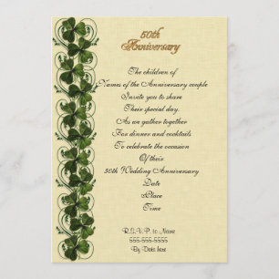 Invitation à la fête du 50e anniversaire shamrocks