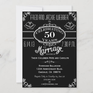 Invitation à la fête du 50e anniversaire sur table