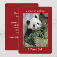 Invitation à la fête du 5e anniversaire, Panda rou
