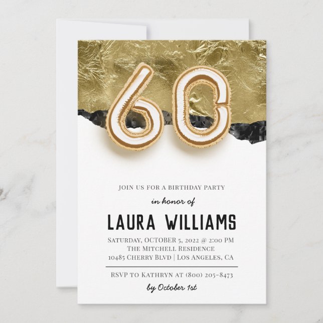 Invitation à la fête du 60e anniversaire (Devant)