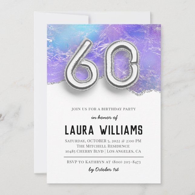Invitation à la fête du 60e anniversaire (Devant)