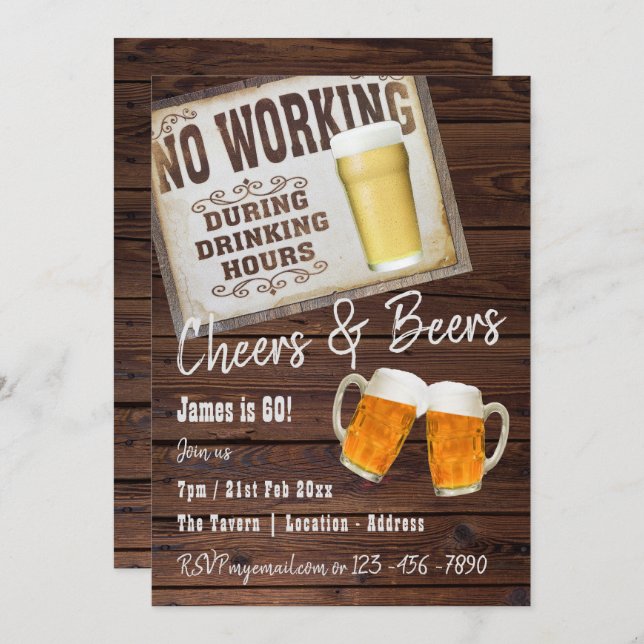 Invitation à la fête du 60e anniversaire (Devant / Derrière)