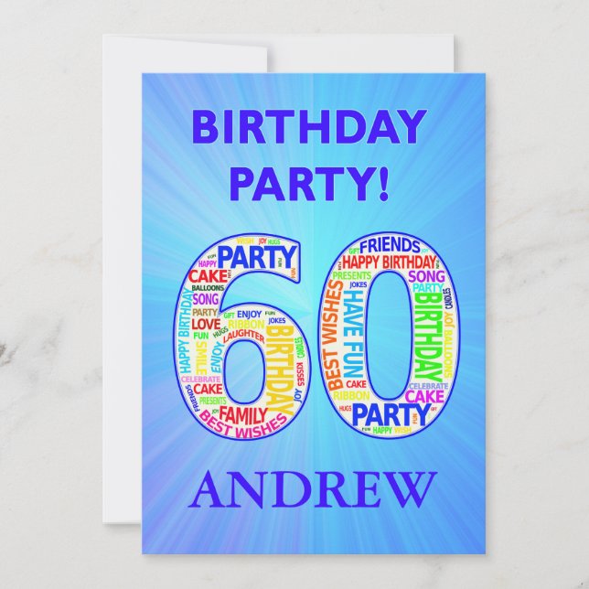 Invitation à la fête du 60e anniversaire Ajouter u (Devant)