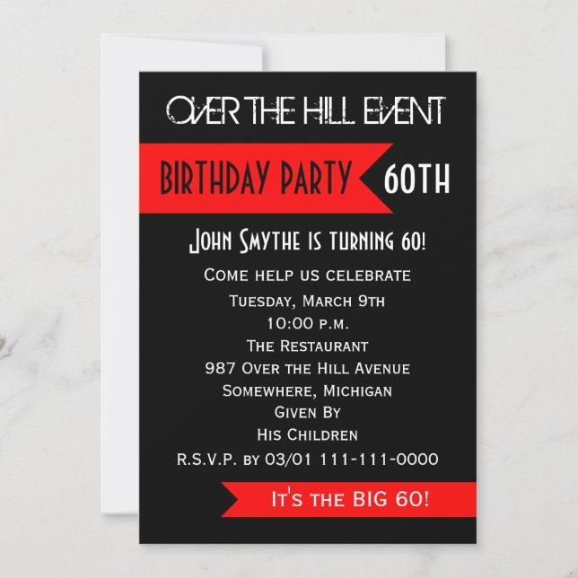 Invitation à la fête du 60e anniversaire au-dessus (Devant)
