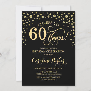 Invitation à la fête du 60e anniversaire - Noir d'