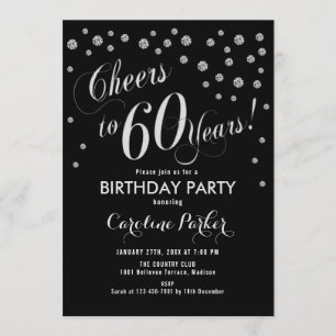 Invitation à la fête du 60e anniversaire - Noir d'