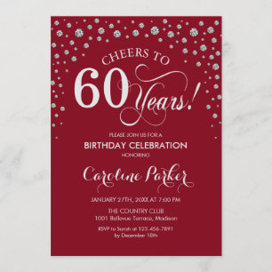 Invitation à la fête du 60e anniversaire - Rouge a