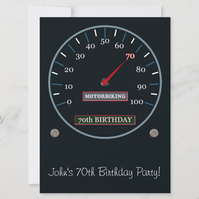 Invitation à la fête du 70e anniversaire (Devant)