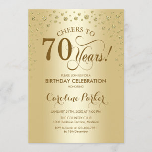 Invitation à la fête du 70e anniversaire - Or