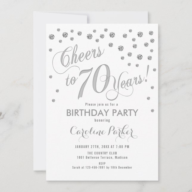 Invitation à la fête du 70e anniversaire - Silver  (Devant)