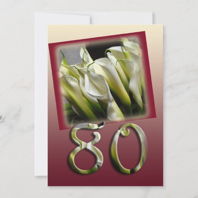 Invitation à la fête du 80e anniversaire - Calla l (Devant)