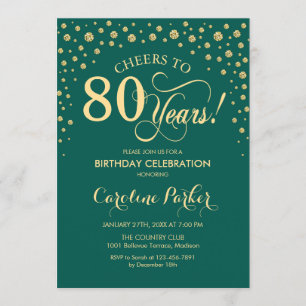 Invitation à la fête du 80e anniversaire - Gold Gr