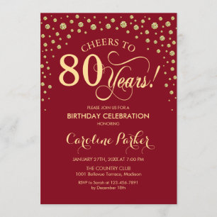 Invitation à la fête du 80e anniversaire - Gold Re