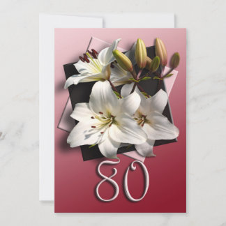 Invitation à la fête du 80e anniversaire - Lys bla