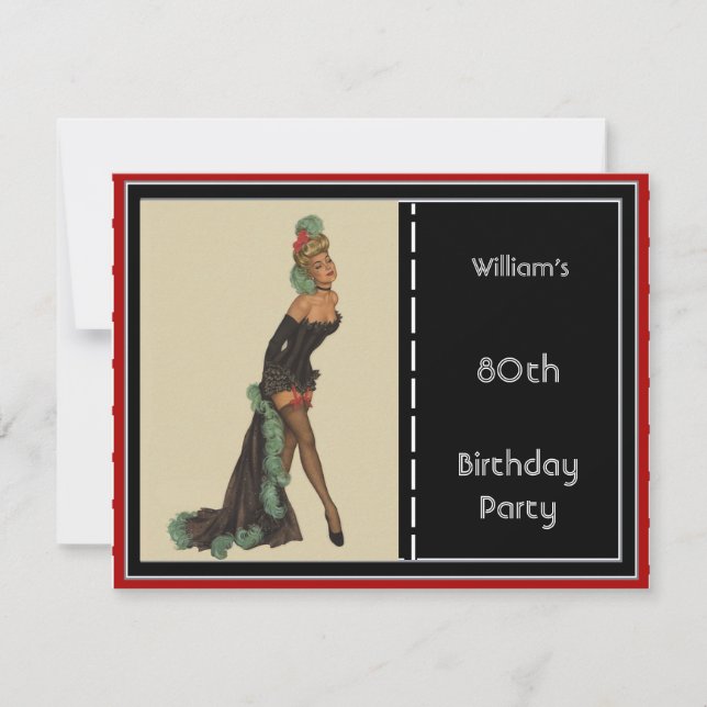Invitation à la fête du 80e anniversaire Rouge noi (Devant)