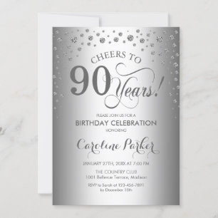 Invitation à la fête du 90e anniversaire - Argent