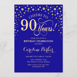 Invitation à la fête du 90e anniversaire - Gold Ro
