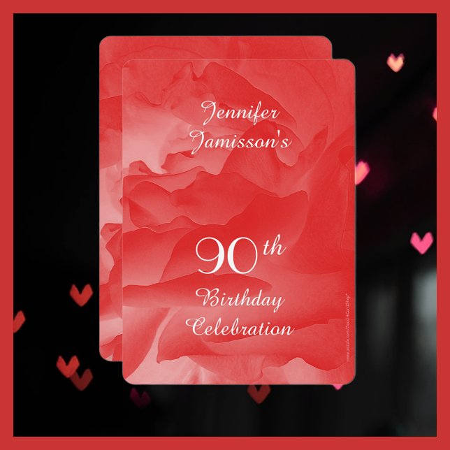 Invitation à la fête du 90e anniversaire, Rose de  (Créateur téléchargé)