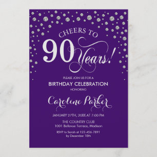 Invitation à la fête du 90e anniversaire - Silver