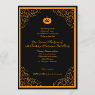 Invitation à la fête du bal d'Halloween