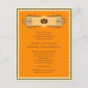Invitation à la fête du bal d'Halloween
